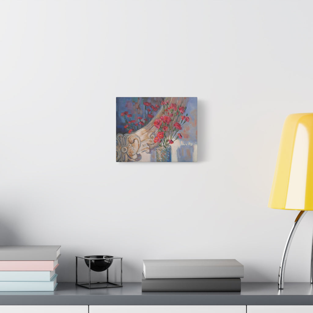 "Mirrored"   Roses & Vintage Mirror — Matte Stretched Canvas Wall Art