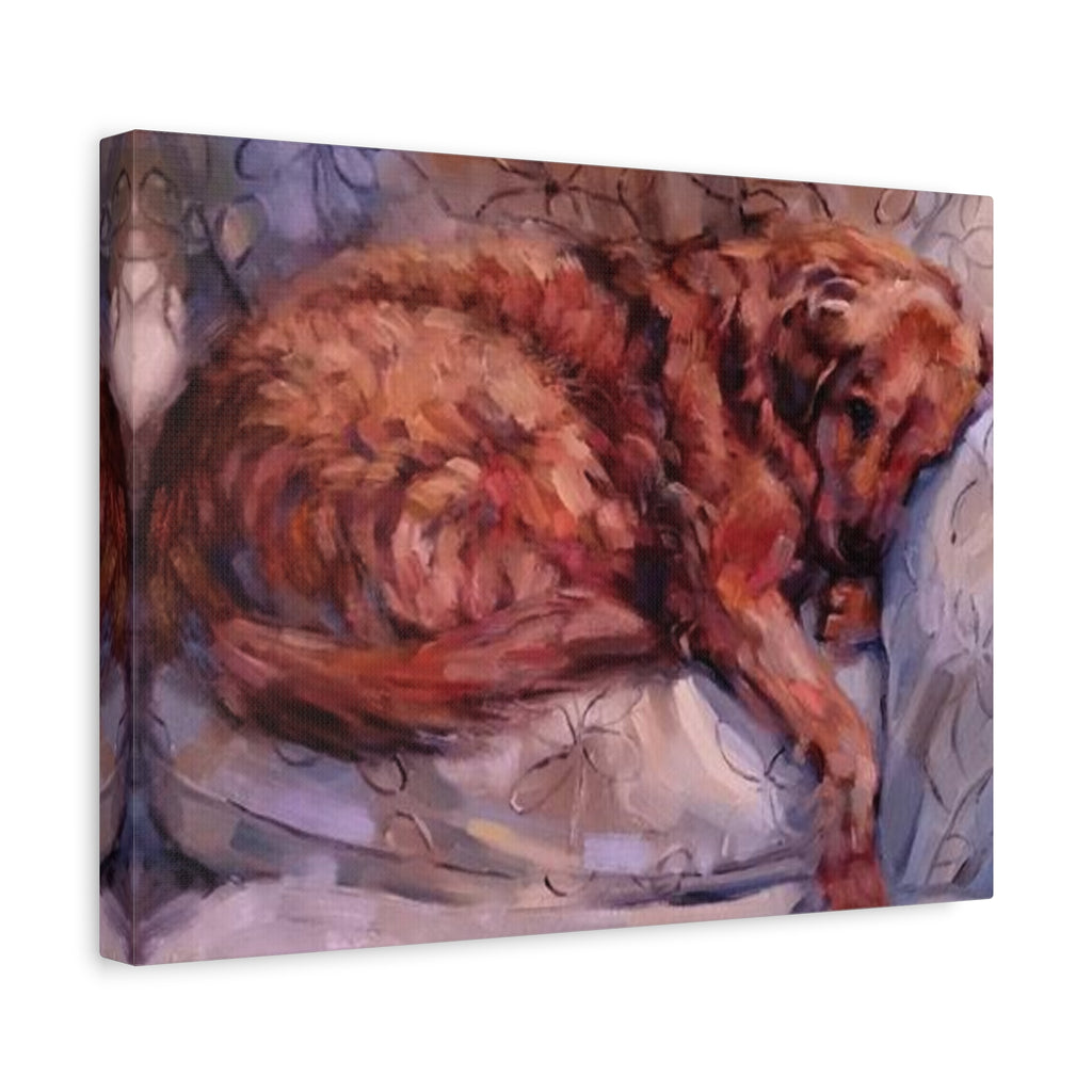 "My Furever Home"    Sleeping Golden Retriever Canvas Print — Matte Stretched Wall Art
