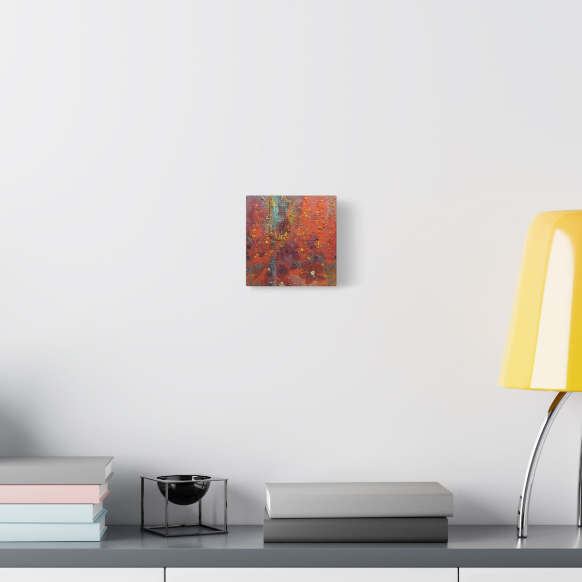 Abstract Red Floral Texture Matte Canvas Print — Stretched 1.25" Wall Art