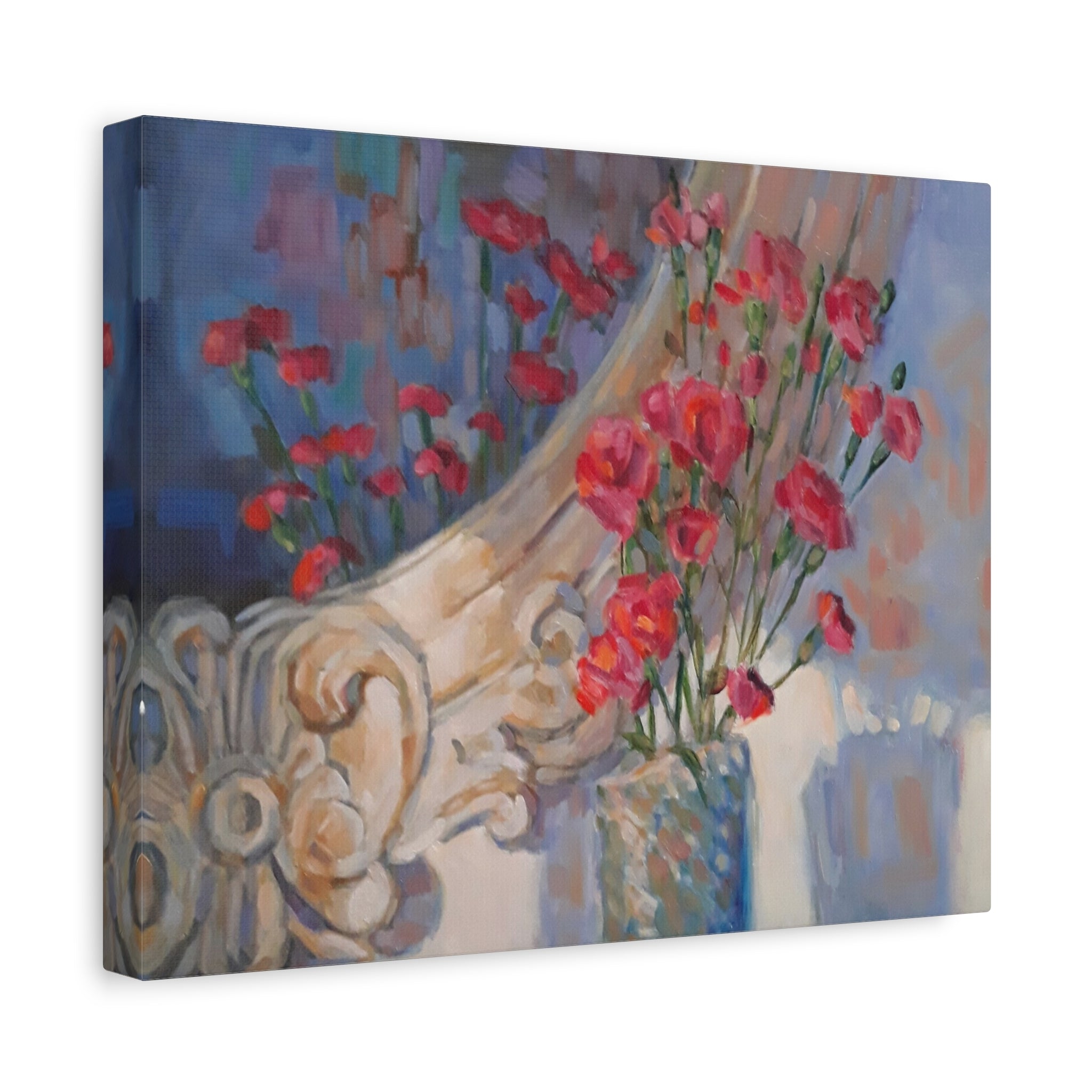 "Mirrored"   Roses & Vintage Mirror — Matte Stretched Canvas Wall Art