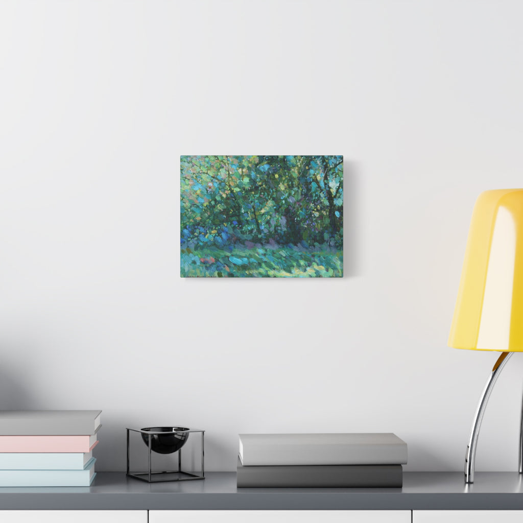 "Across the Road"              Impressionist Green Woodland Matte Canvas Wall Art – Stretched 1.25"