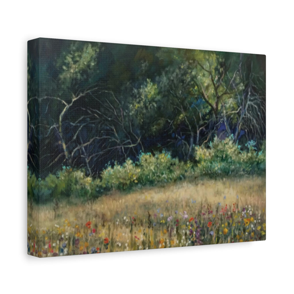 "His Gift to Me"    Wildflower Meadow Canvas Wall Art — Stretched Matte Landscape Print