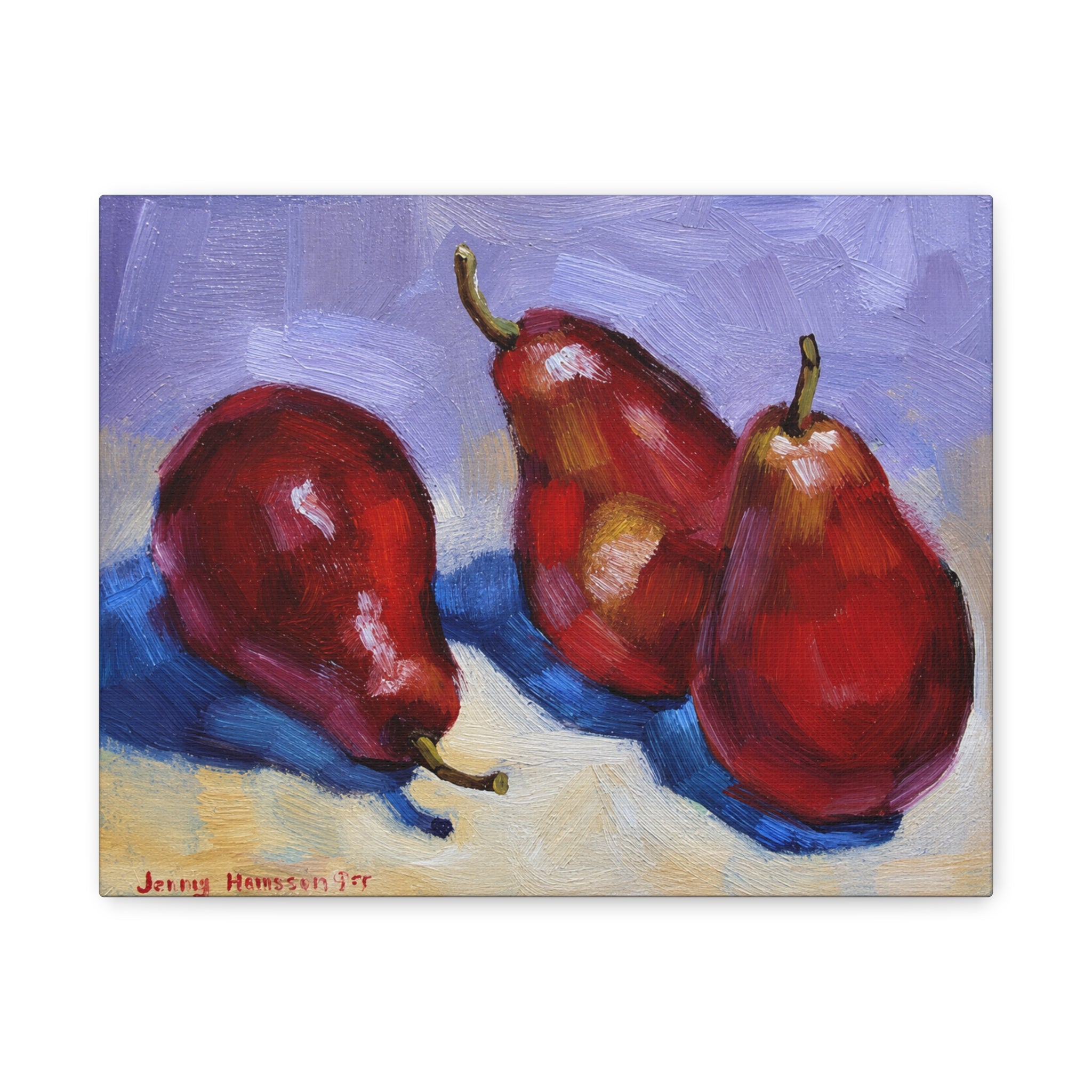 "Red Pears"   Red Pears Still Life Matte Canvas Print – Stretched Wall Art