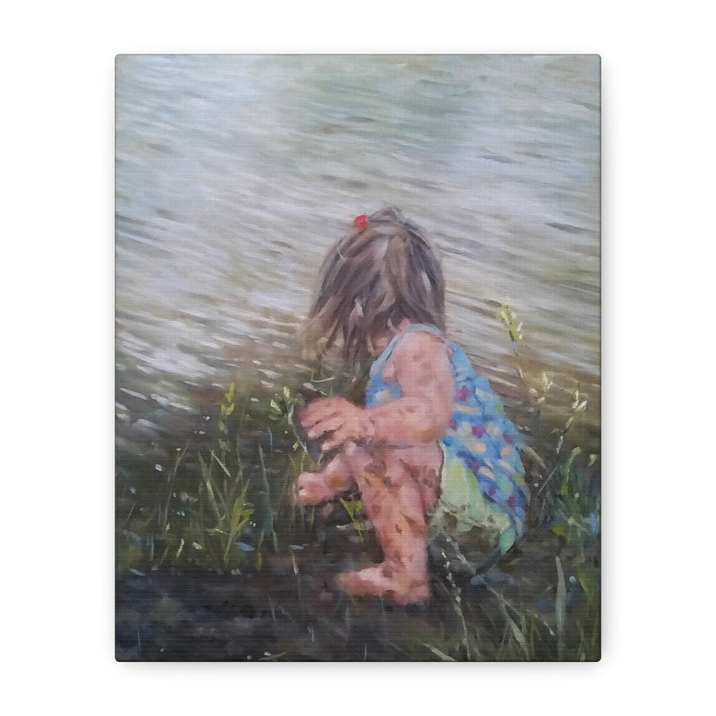 "Making Mudpies"    8"x 10" print on canvas   original no longer available