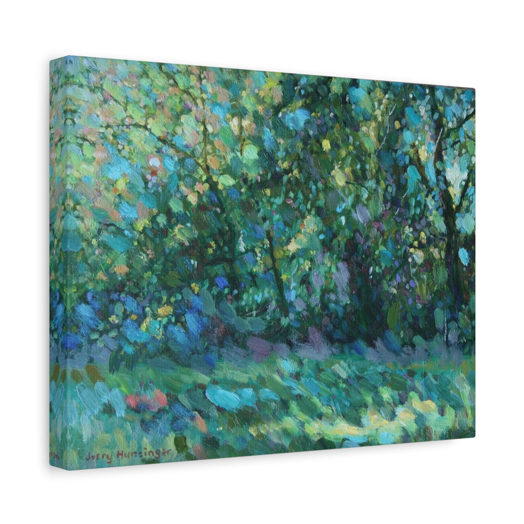 "Across the Road"              Impressionist Green Woodland Matte Canvas Wall Art – Stretched 1.25"
