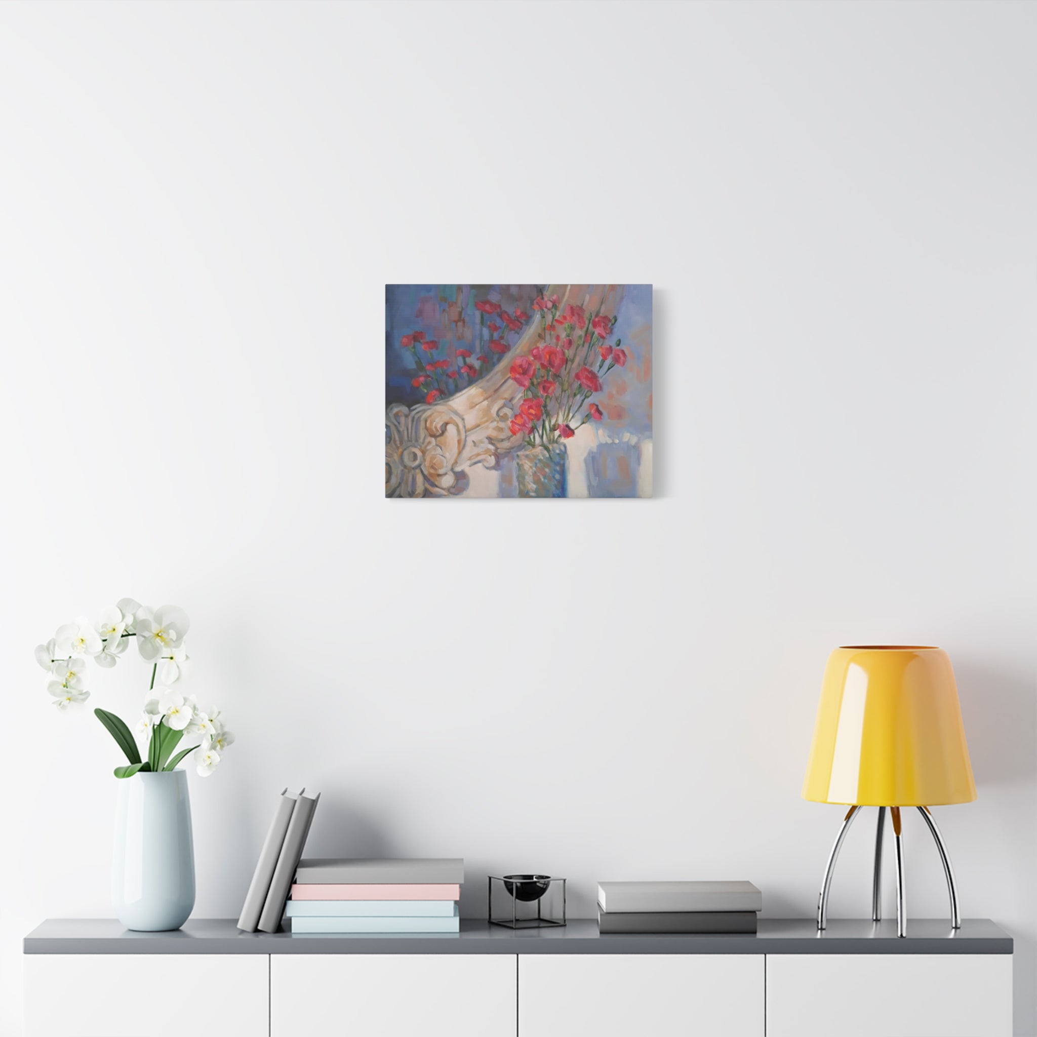 "Mirrored"   Roses & Vintage Mirror — Matte Stretched Canvas Wall Art