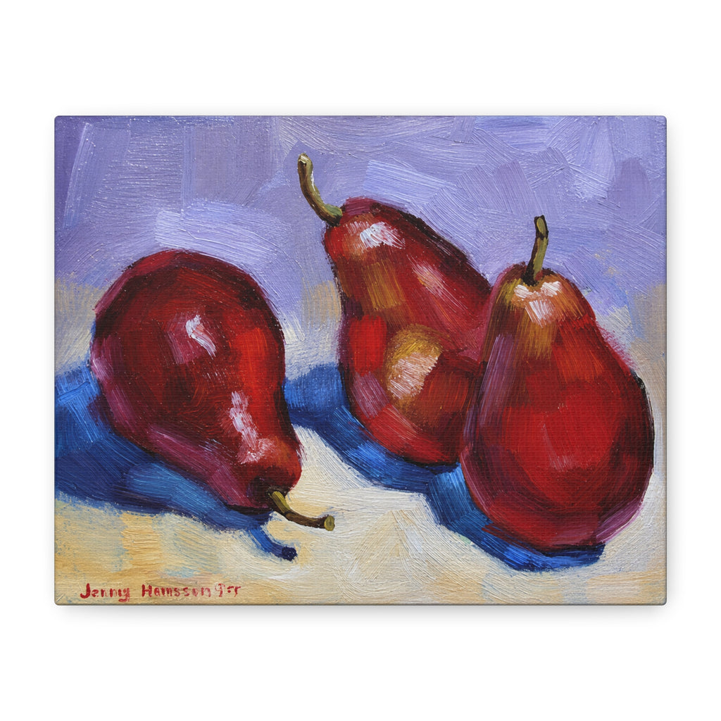 "Red Pears"   Red Pears Still Life Matte Canvas Print – Stretched Wall Art