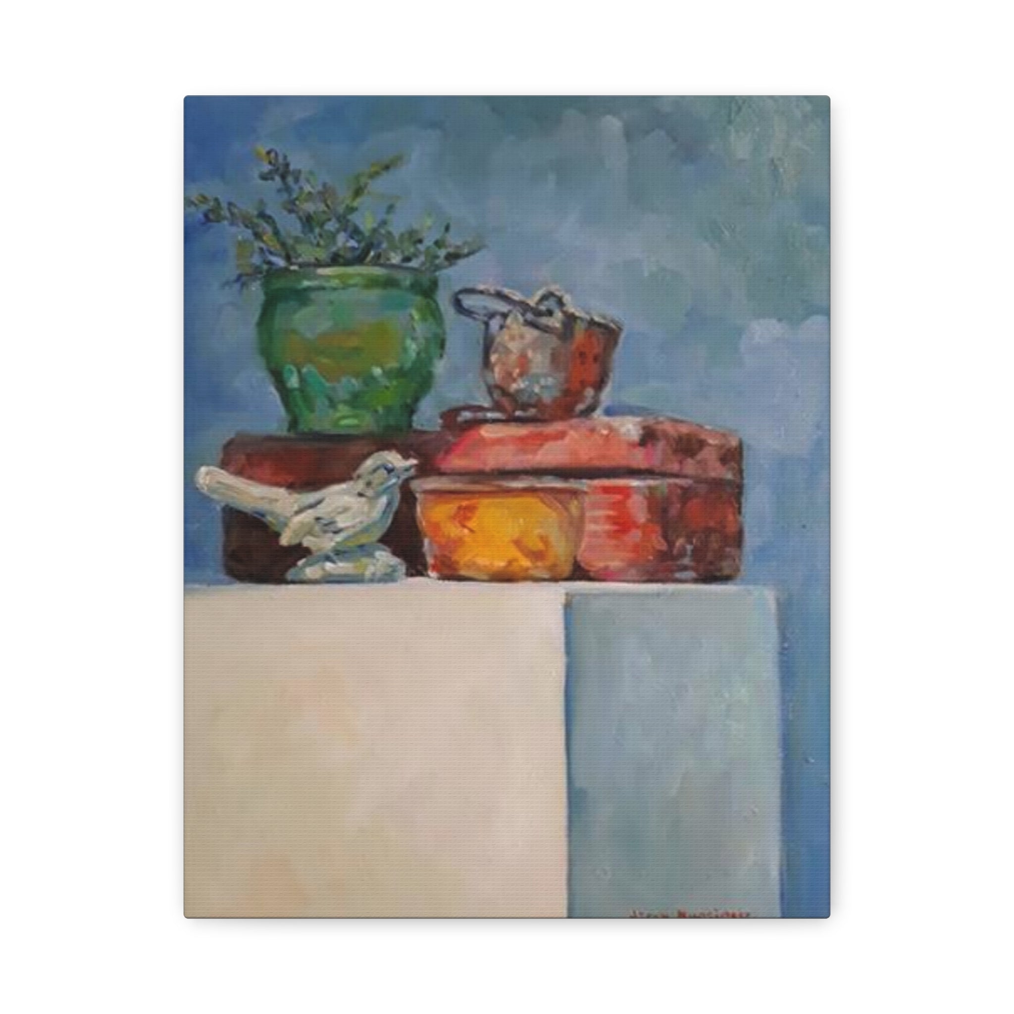 "Breaking the Rules"      Still Life Bird Painting Matte Canvas Print — Stretched Wall Art