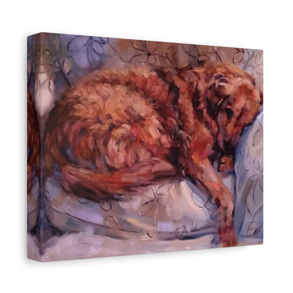 "My Furever Home"    Sleeping Golden Retriever Canvas Print — Matte Stretched Wall Art