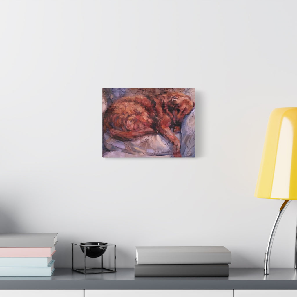 "My Furever Home"    Sleeping Golden Retriever Canvas Print — Matte Stretched Wall Art