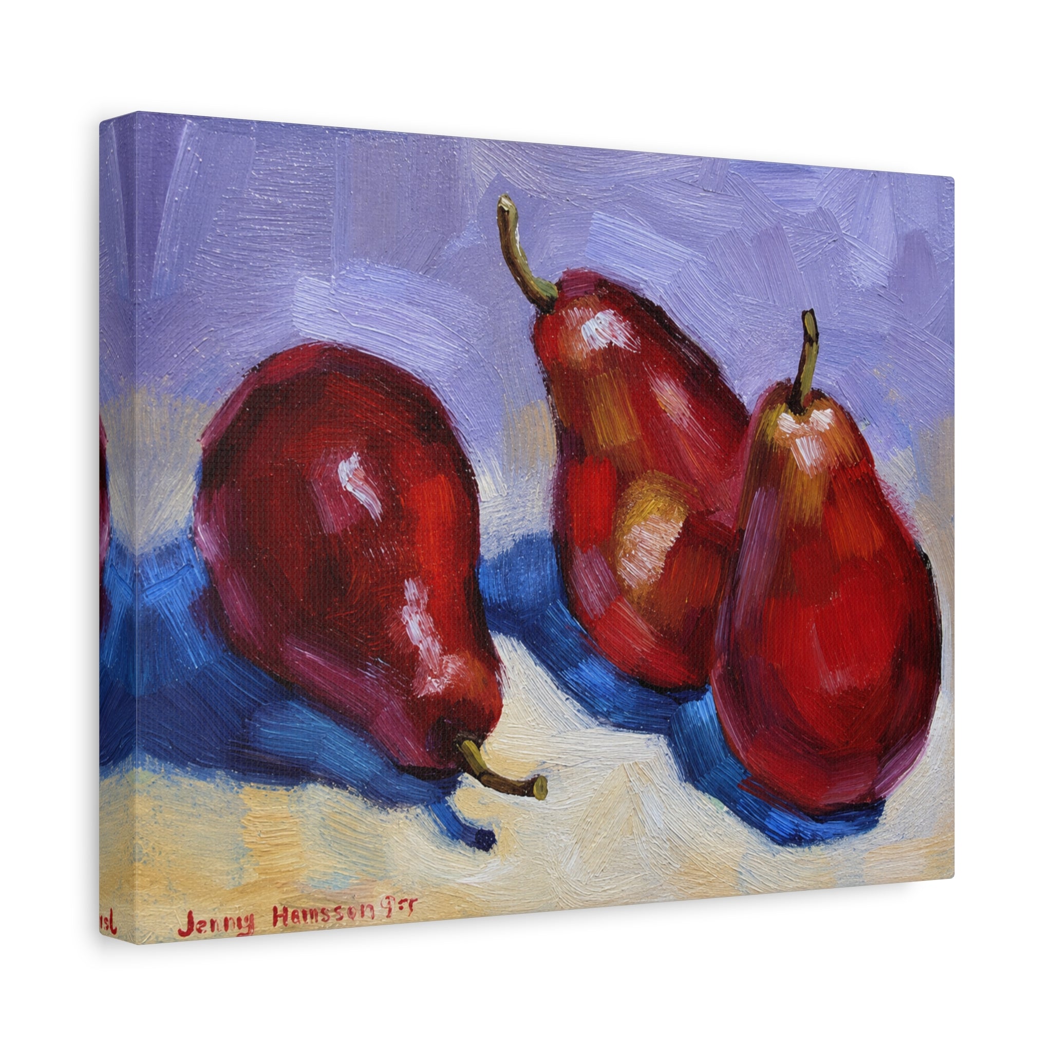 "Red Pears"   Red Pears Still Life Matte Canvas Print – Stretched Wall Art