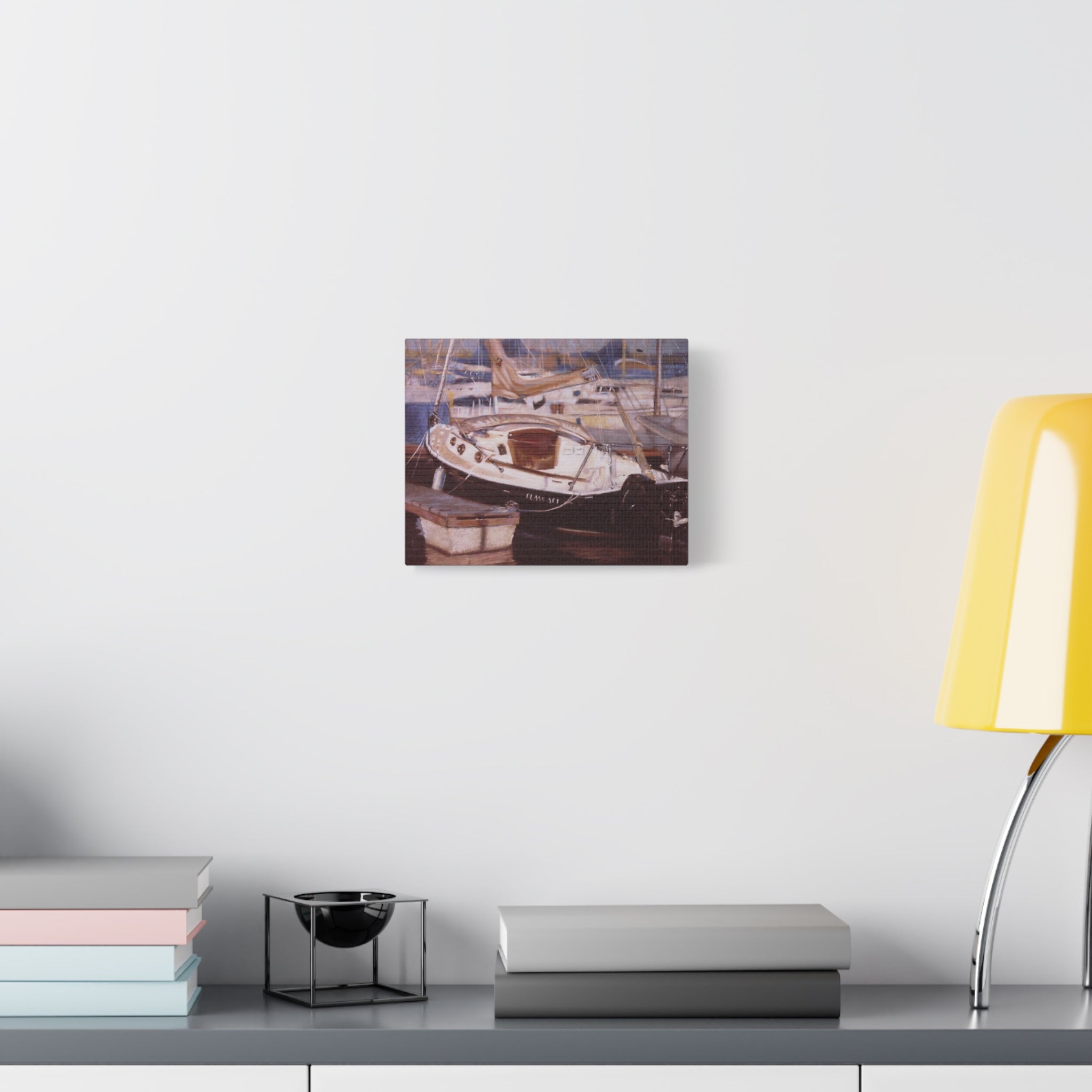 "At Pelican's Landing"   Sailboat Harbor Matte Canvas Print — Stretched 1.25" Wall Art