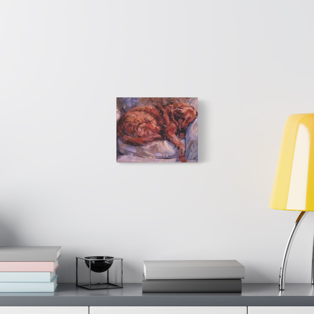 "My Furever Home"    Sleeping Golden Retriever Canvas Print — Matte Stretched Wall Art