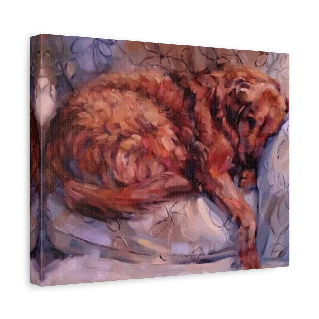 "My Furever Home"    Sleeping Golden Retriever Canvas Print — Matte Stretched Wall Art