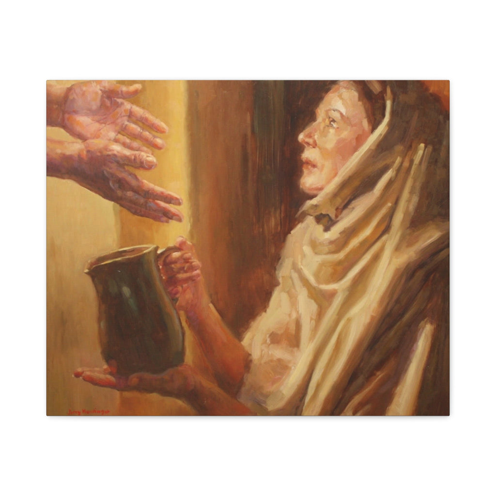 "A Servant's Heart"   Religious Oil Painting Canvas Print — 'Offering' Matte Stretched Wall Art