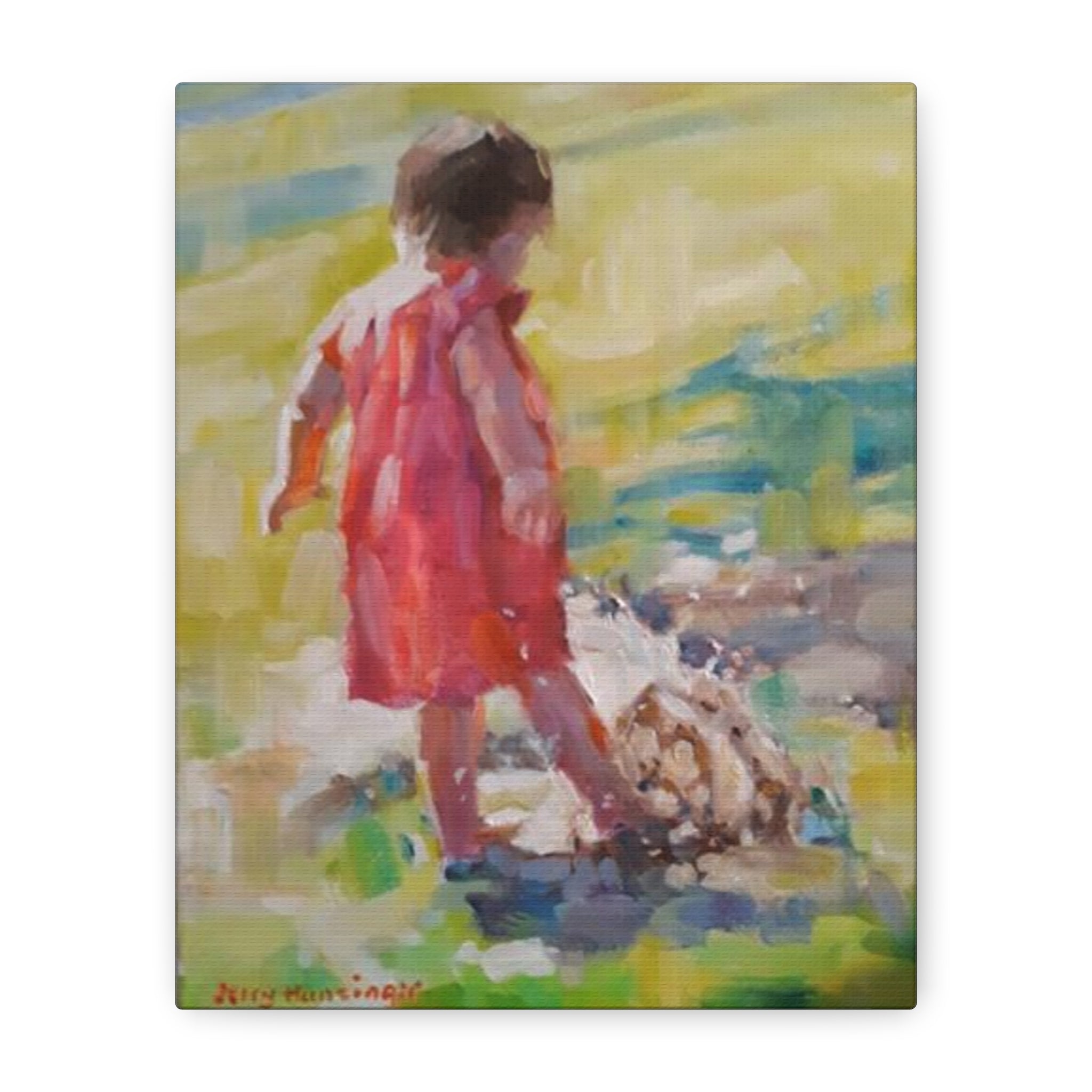 "Freedom"   Child at the Shore Matte Stretched Canvas (1.25")