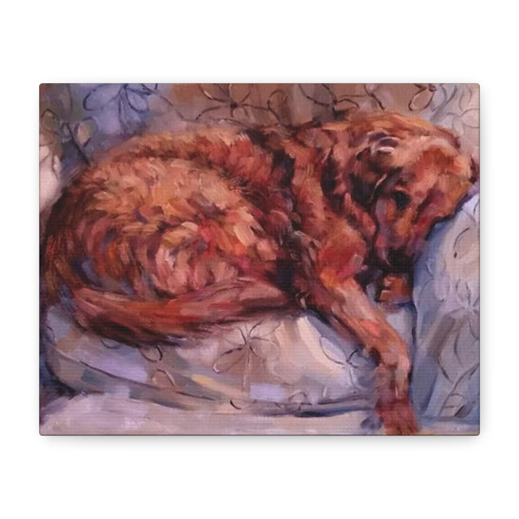 "My Furever Home"    Sleeping Golden Retriever Canvas Print — Matte Stretched Wall Art