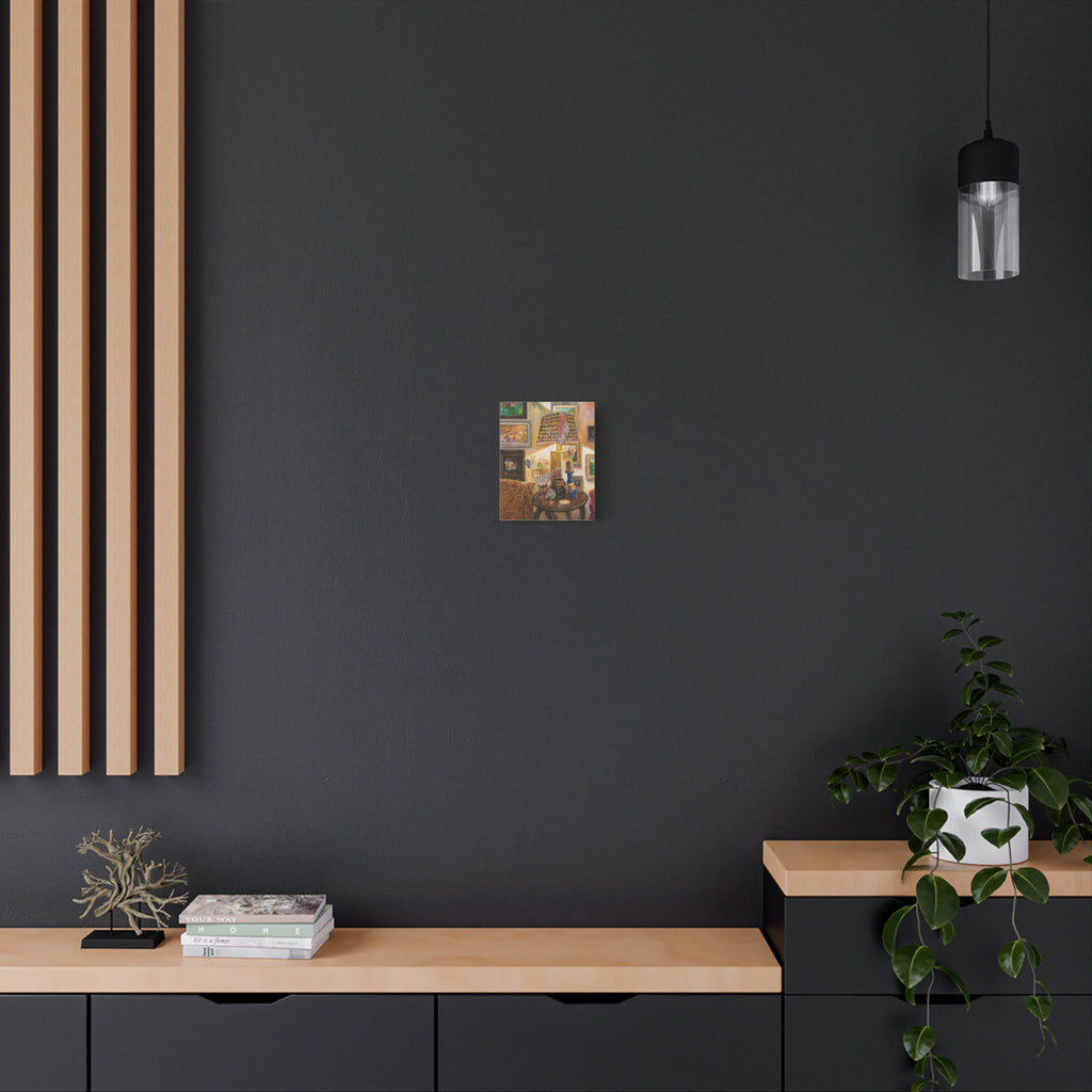 "A Room Full of Memories"   Still Life Lamp Scene Matte Canvas Print — Cozy Living Room Wall Art