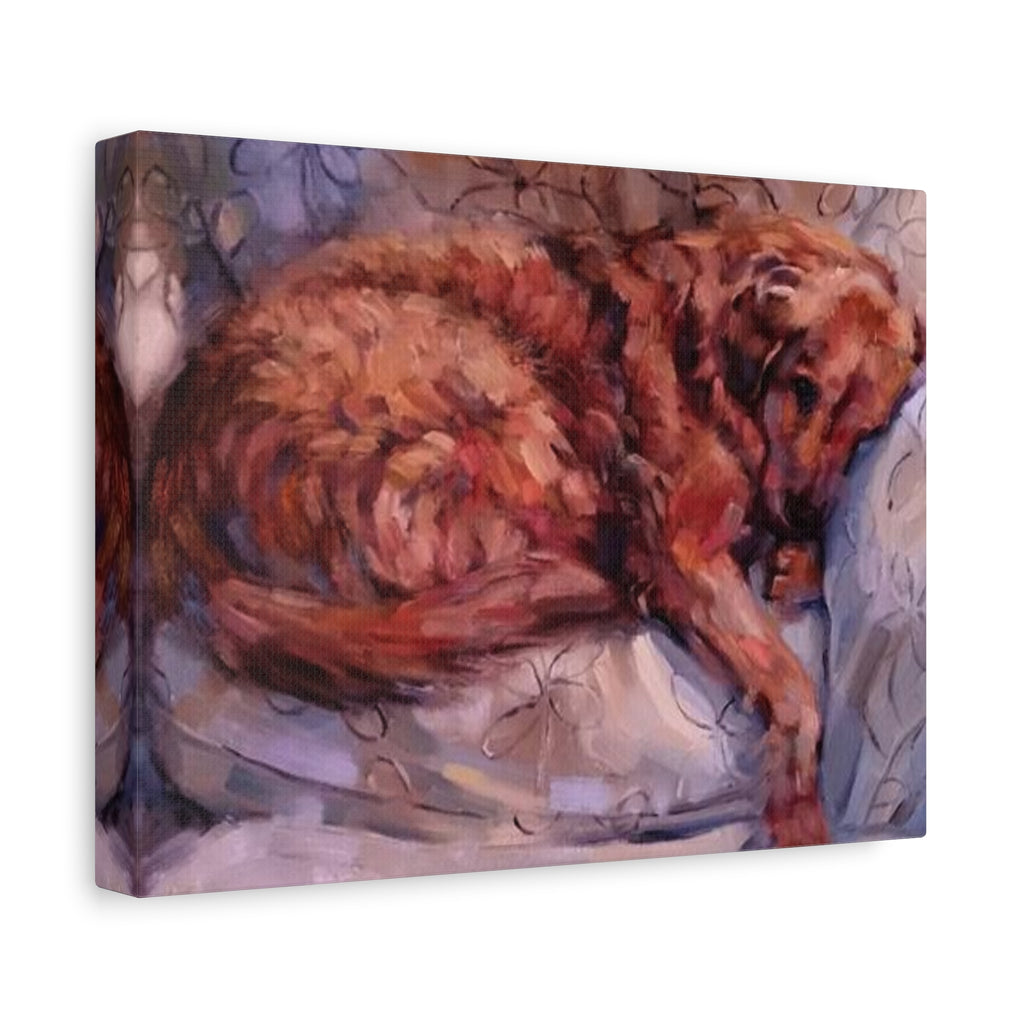 "My Furever Home"    Sleeping Golden Retriever Canvas Print — Matte Stretched Wall Art