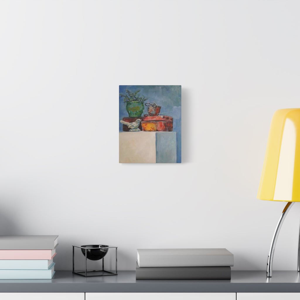 "Breaking the Rules"      Still Life Bird Painting Matte Canvas Print — Stretched Wall Art