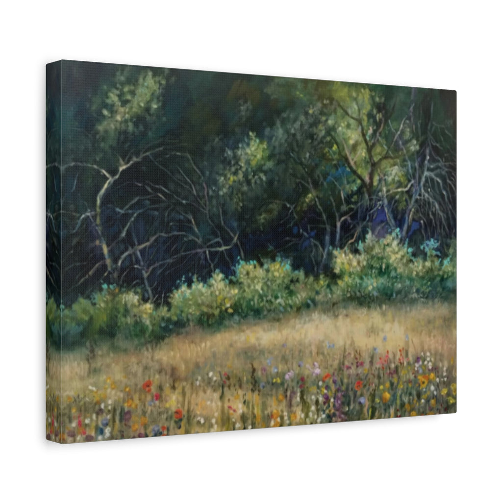 "His Gift to Me"    Wildflower Meadow Canvas Wall Art — Stretched Matte Landscape Print