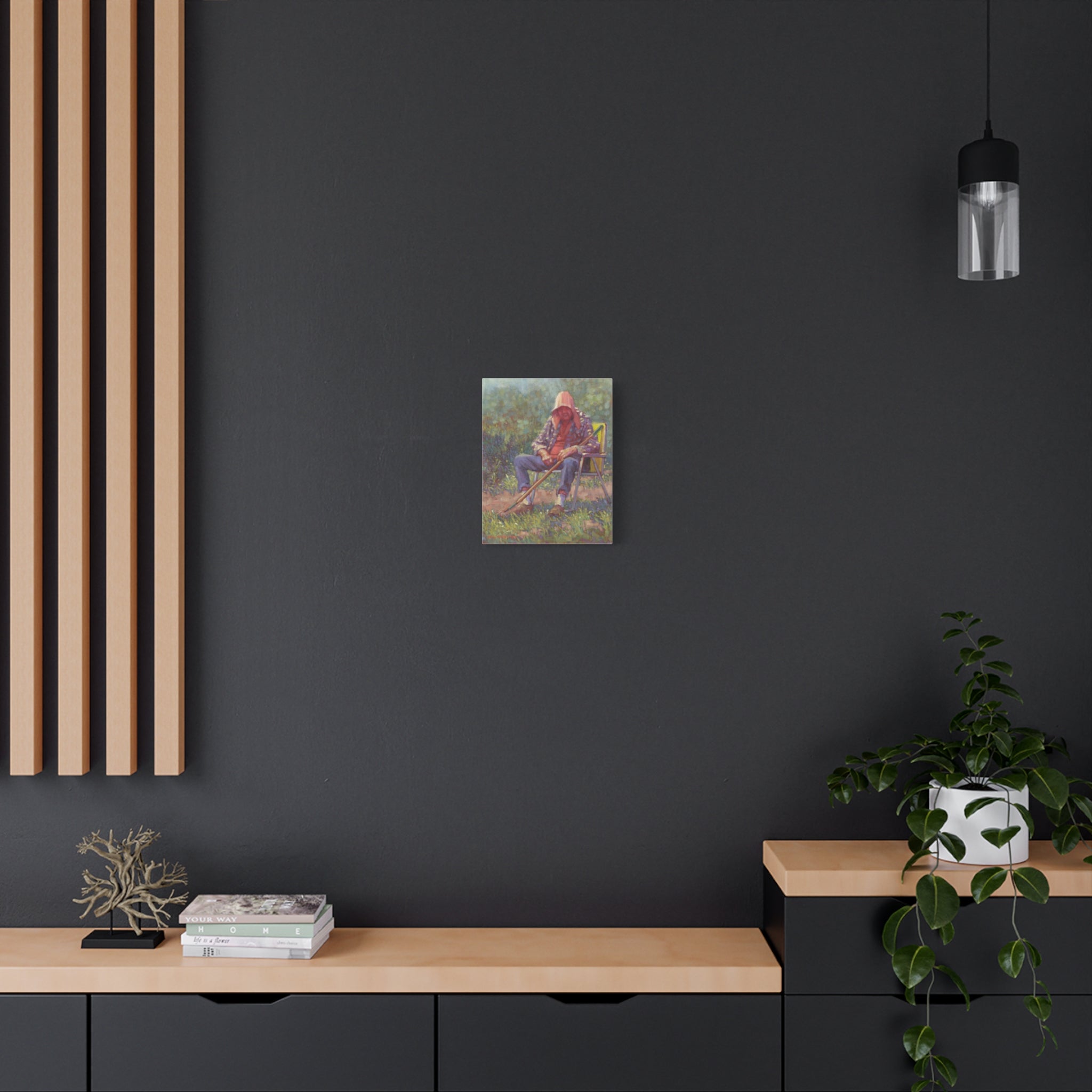 "A Tough Row to Hoe"   Canvas Wall Art — Tranquil Gardener Painting (Matte Stretched Canvas)