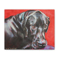 Black Labrador Portrait Canvas - Matte Stretched Wall Art