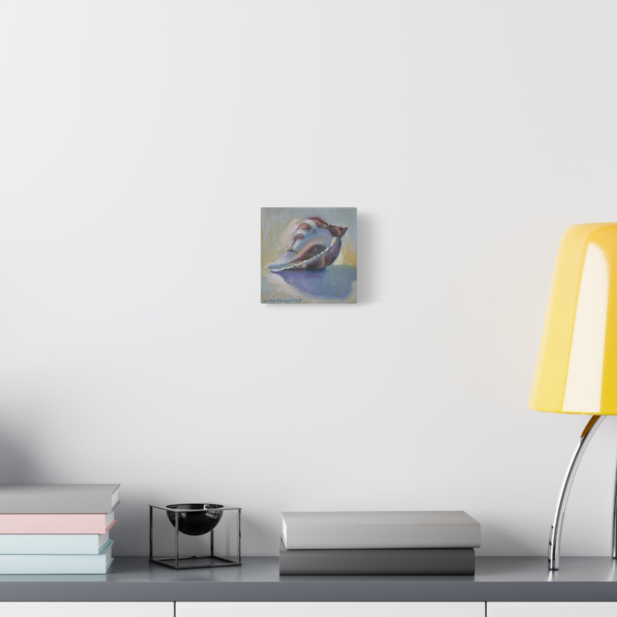 "The Seashell"  Seashell Oil Painting Canvas Print — Coastal Conch Wall Art (Matte Stretched 1.25")