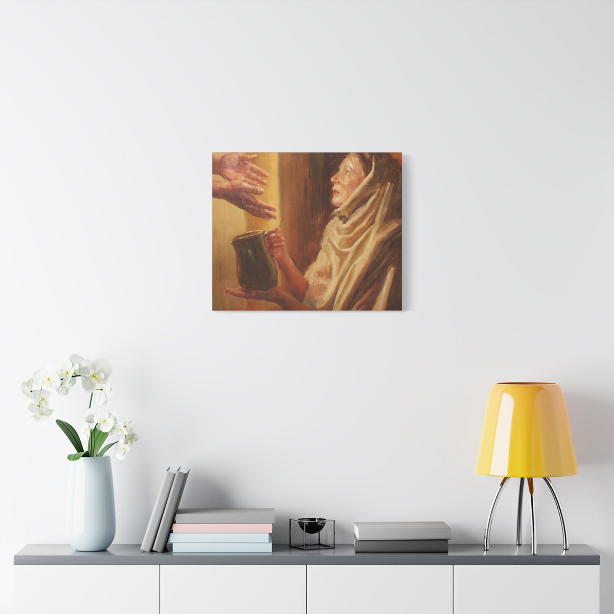 "A Servant's Heart"   Religious Oil Painting Canvas Print — 'Offering' Matte Stretched Wall Art