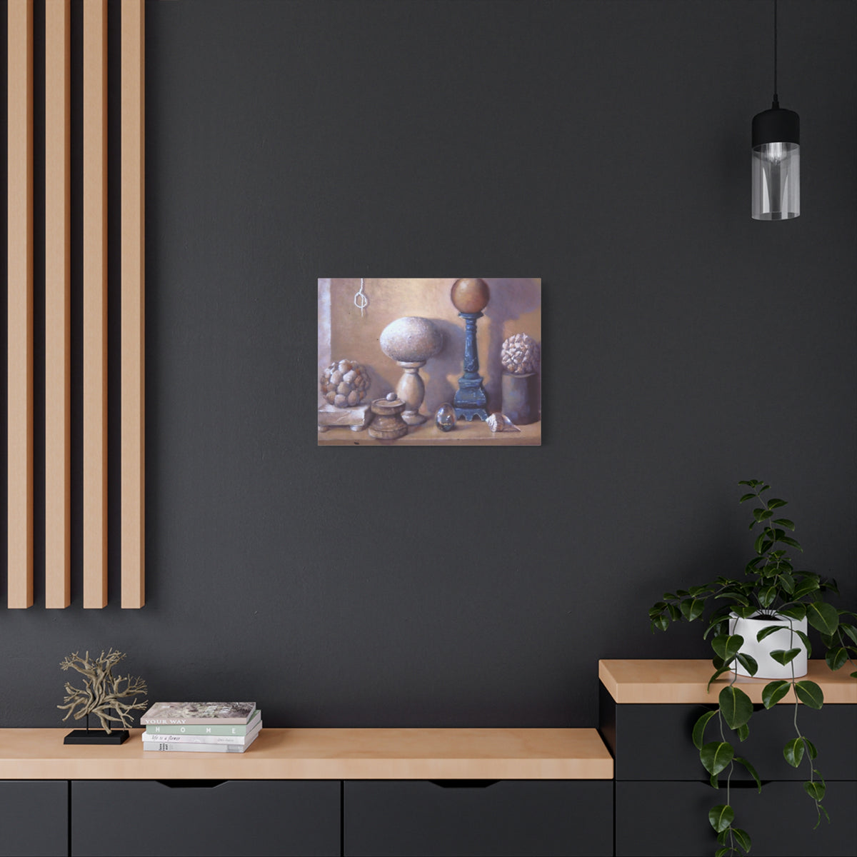 "Shapes" — Abstract Still Life Canvas Print | Neutral Vintage Wall Art