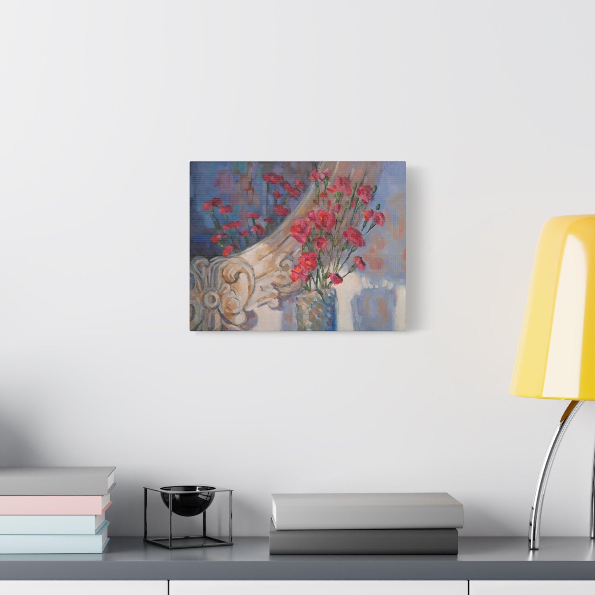"Mirrored"   Roses & Vintage Mirror — Matte Stretched Canvas Wall Art