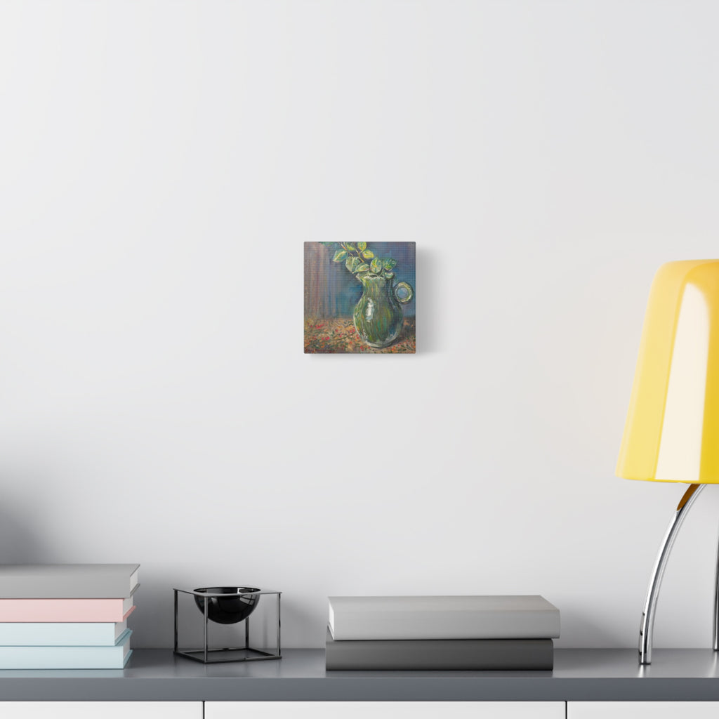 "The Green Pitcher"   Green Pitcher Still Life Matte Canvas Wall Art — Stretched 1.25"