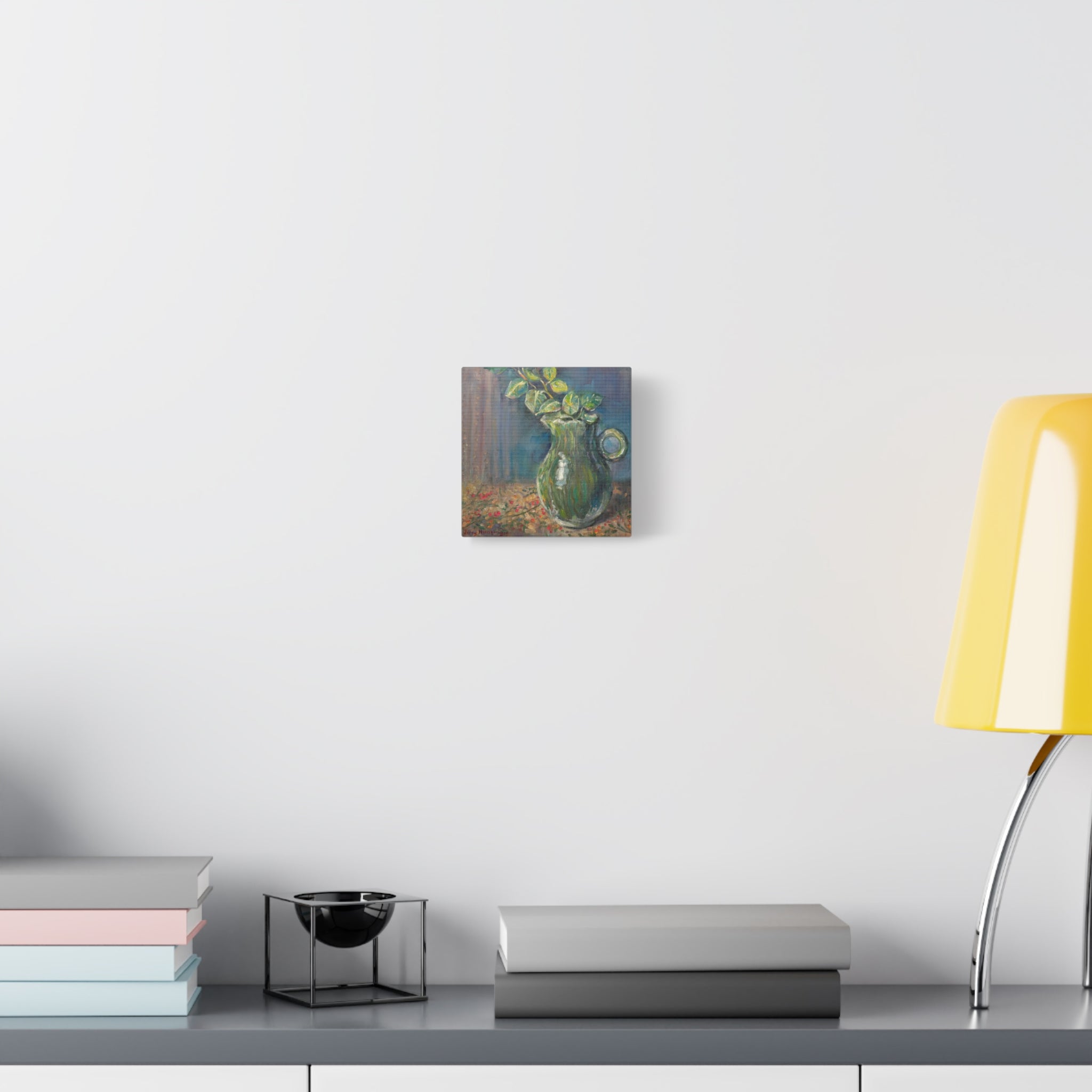 "The Green Pitcher"   Green Pitcher Still Life Matte Canvas Wall Art — Stretched 1.25"