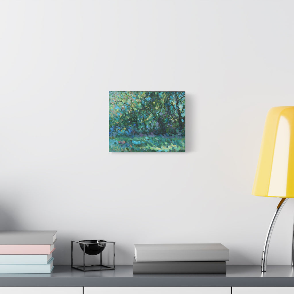 "Across the Road"              Impressionist Green Woodland Matte Canvas Wall Art – Stretched 1.25"