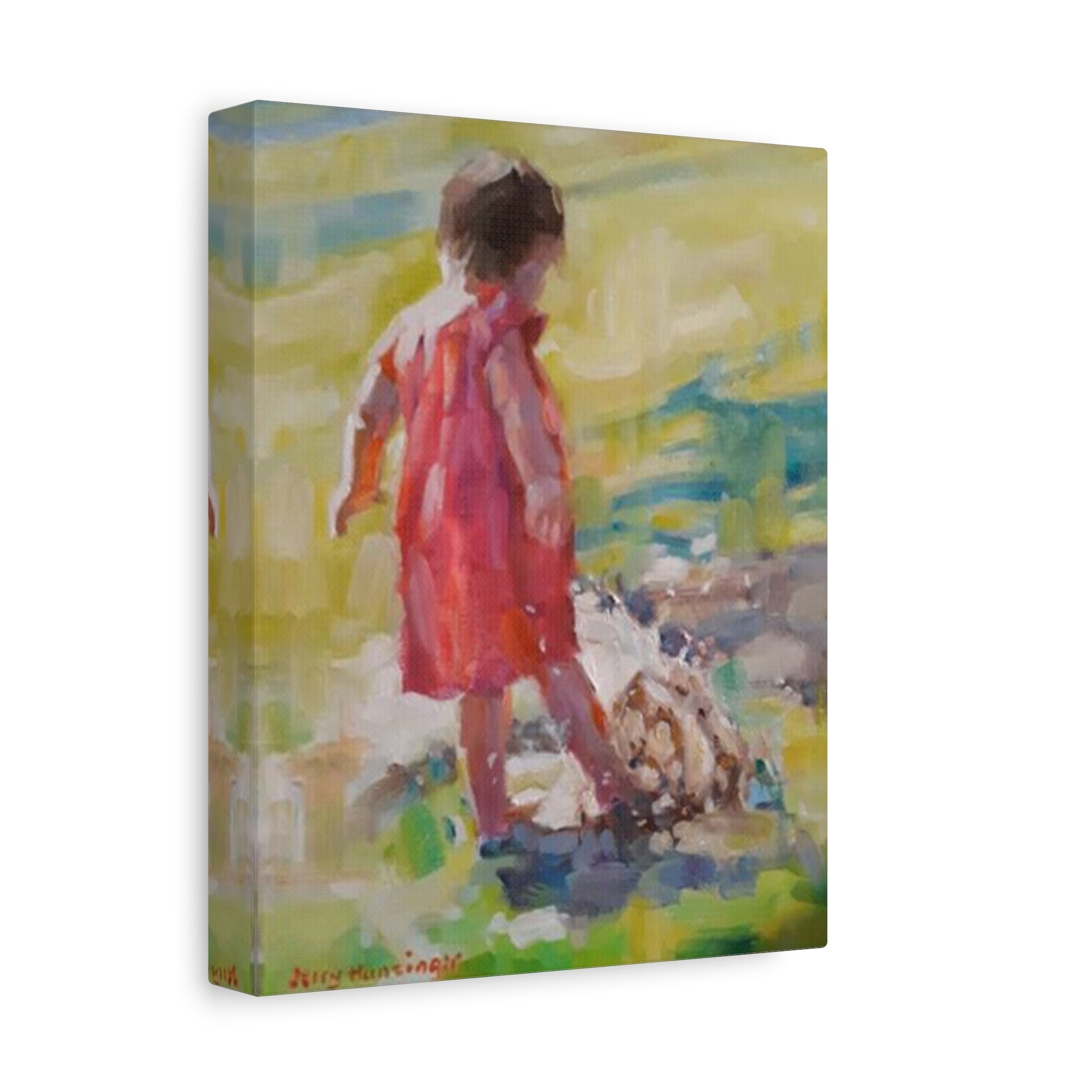 "Freedom"   Child at the Shore Matte Stretched Canvas (1.25")