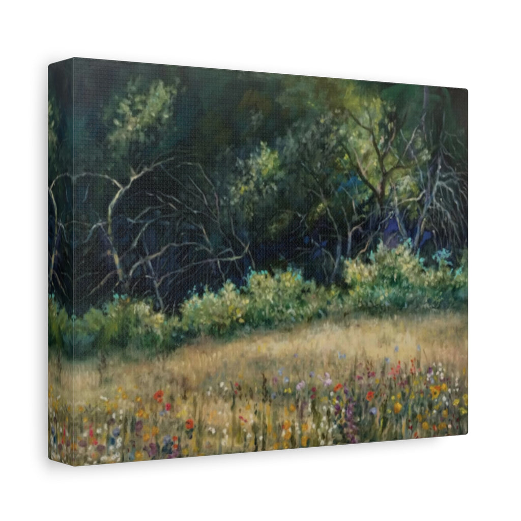 "His Gift to Me"    Wildflower Meadow Canvas Wall Art — Stretched Matte Landscape Print