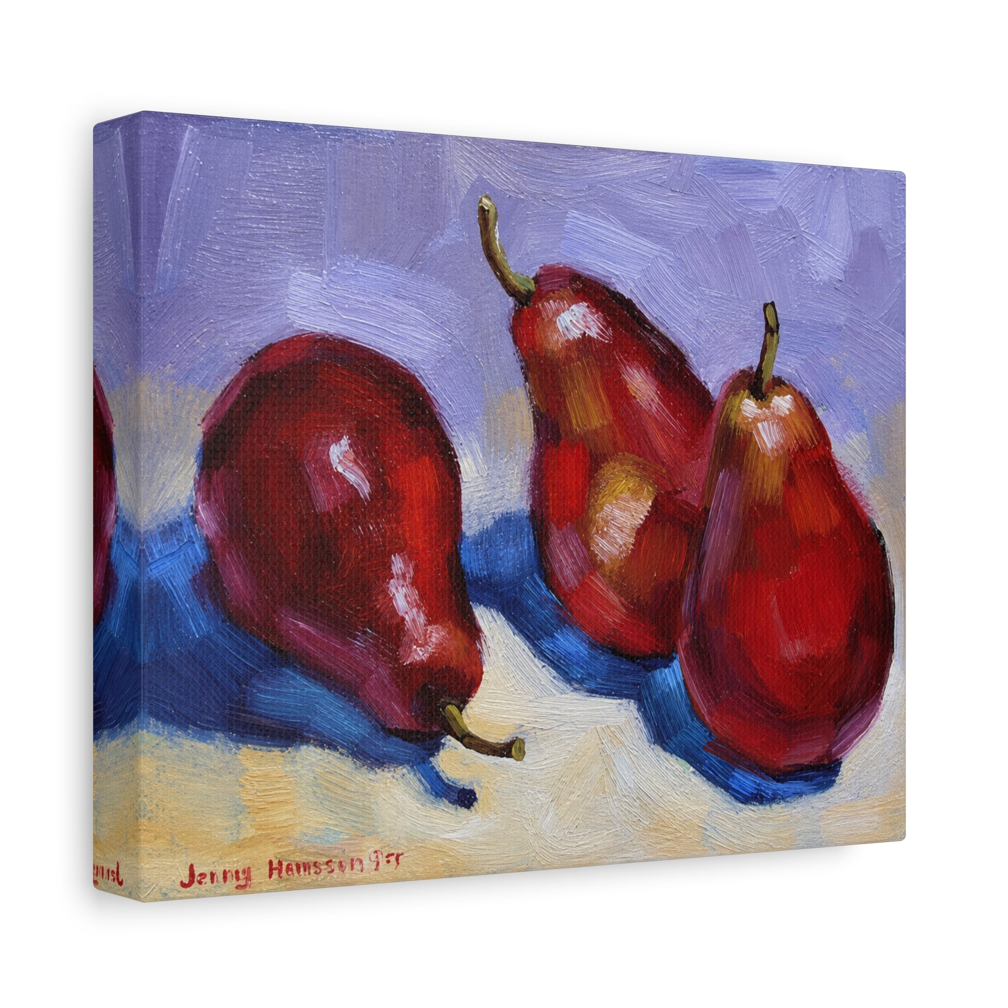 "Red Pears"   Red Pears Still Life Matte Canvas Print – Stretched Wall Art