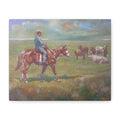 "Fresh Paint"         Cowboy on Horseback Canvas Wall Art — Ranch Pastoral Landscape