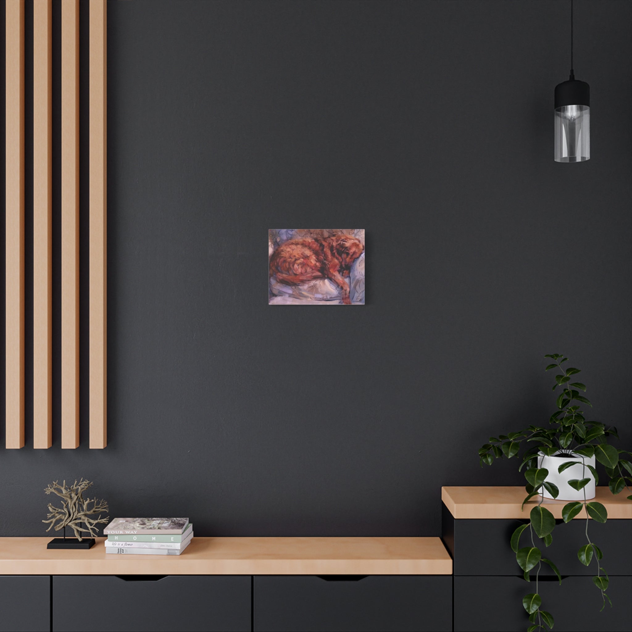 "My Furever Home"    Sleeping Golden Retriever Canvas Print — Matte Stretched Wall Art