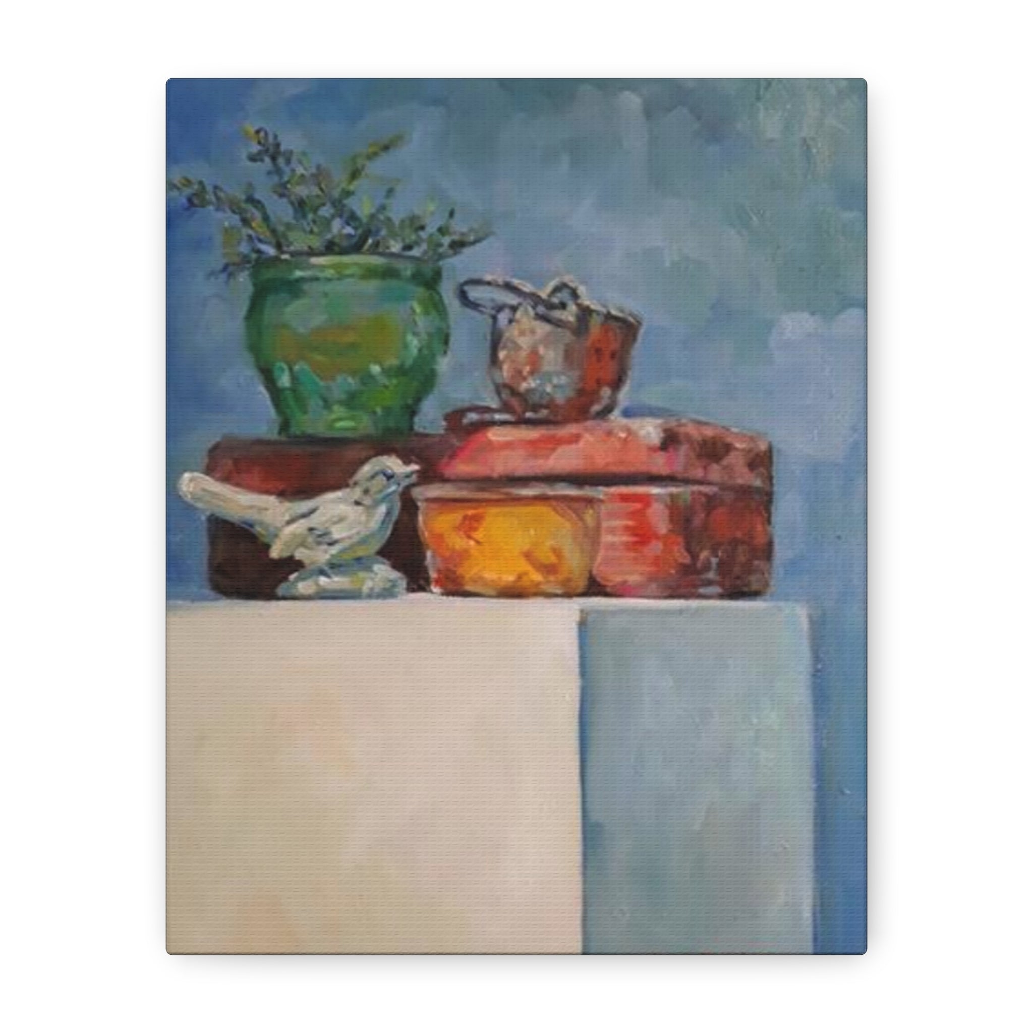 "Breaking the Rules"      Still Life Bird Painting Matte Canvas Print — Stretched Wall Art