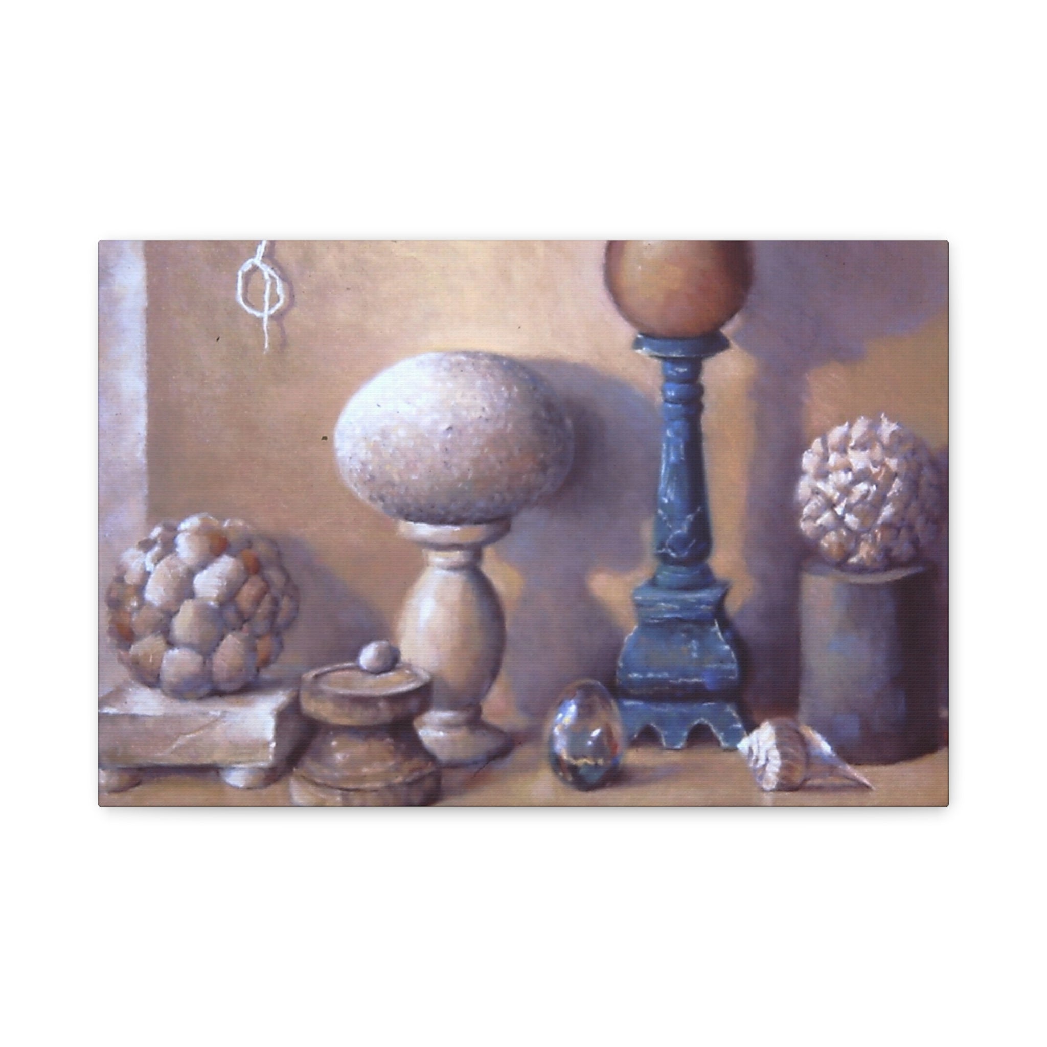 "Shapes"     Still Life Decorative Canvas Print - Neutral Vintage Home Décor